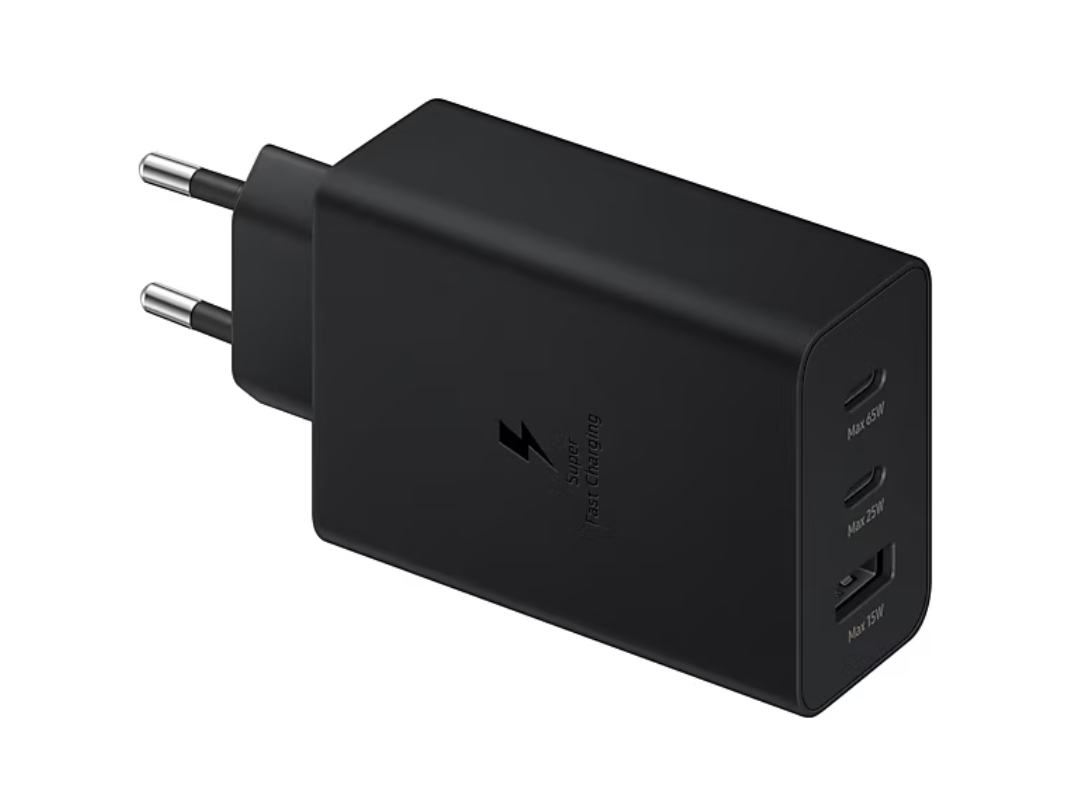 Buy Samsung 65W Power Adapter Trio - Black for Fast Charging in Qatar Buy Samsung 65W Power Adapter Trio - Black for Fast Charging in Qatar